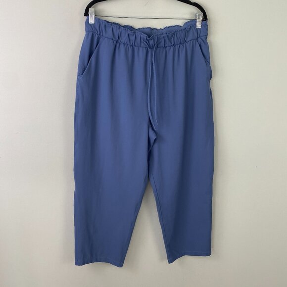 lululemon athletica Pants - Lululemon Keep Moving Cropped Pants Womens 14 Blue Stretch Hi Rise Pull On Train